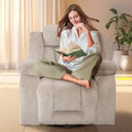 Upholstered Recliner with Rocking and Swiveling Features