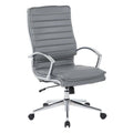 Executive High-Back Faux Leather Chair with Chrome Base and Detachable Sleeves
