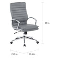 Executive High-Back Faux Leather Chair with Chrome Base and Detachable Sleeves