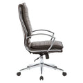 Executive High-Back Faux Leather Chair with Chrome Base and Detachable Sleeves