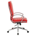 Executive High-Back Faux Leather Chair with Chrome Base and Detachable Sleeves