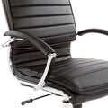 Executive High-Back Faux Leather Chair with Chrome Base and Detachable Sleeves