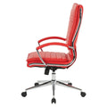 Executive High-Back Faux Leather Chair with Chrome Base and Detachable Sleeves