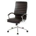 Executive High-Back Faux Leather Chair with Chrome Base and Detachable Sleeves