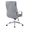 Executive High-Back Faux Leather Chair with Chrome Base and Detachable Sleeves