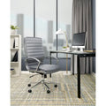 Executive High-Back Faux Leather Chair with Chrome Base and Detachable Sleeves