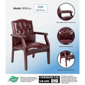 Boss Vinyl Guest Chair with Button-Tufted Design and Antique Brass Nailhead Accents