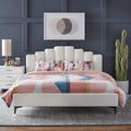 Lifestorey Modern Queen Platform Bed with Stark Velvet Upholstery