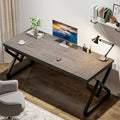 Executive Desk – Large Modern Office Workstation with Thick Wood Top