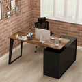 54.3-Inch Corner Computer Desk for Home Office with Drawers and Cabinet