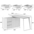 54.3-Inch Corner Computer Desk for Home Office with Drawers and Cabinet