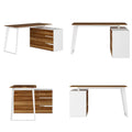 Modern L-Shaped Desk with Storage Cabinet & Drawers