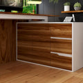 Modern L-Shaped Desk with Storage Cabinet & Drawers
