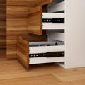 Modern L-Shaped Desk with Storage Cabinet & Drawers