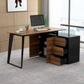 54.3-Inch Corner Computer Desk for Home Office with Drawers and Cabinet