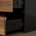 Modern L-Shaped Desk with Storage Cabinet & Drawers