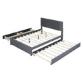 Queen/Full Size Linen Upholstered Platform Bed with 2 Storage Drawers and Trundle