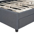 Queen/Full Size Linen Upholstered Platform Bed with 2 Storage Drawers and Trundle