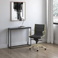 Dirk Black Low Back Office Chair with Matte Brushed Gold Base