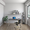Swivel Office Chair with Upholstered Seat Armrests and Rolling Base
