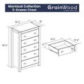 Montauk Solid Wood Chest with 5 Drawers by Grain Wood Furniture