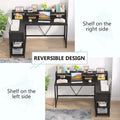 Contemporary L-Shaped Computer Desk with Drawer and Storage Shelf