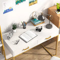 Contemporary Writing Desk with 2 Drawers for Bedroom and Home Office