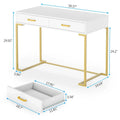 Contemporary Writing Desk with 2 Drawers for Bedroom and Home Office