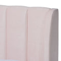 Bruce Glam Velvet Platform Bed in Silver Orchid