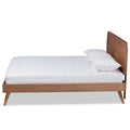 Mid-Century Walnut Brown Wood Platform Bed by Aimi