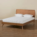Mid-Century Walnut Brown Wood Platform Bed by Aimi