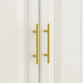 Contemporary White Freestanding Wardrobe Armoire - 93.7" High Storage Cabinet