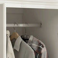 Contemporary White Freestanding Wardrobe Armoire - 93.7" High Storage Cabinet
