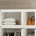 Modern Wardrobe Armoire with Hanging Rod Shelves and Drawers