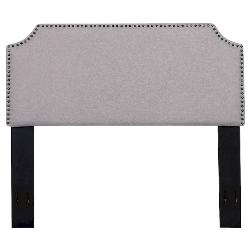 Contemporary Upholstered Fabric Headboard with Nailhead Trim for Full/Queen Beds