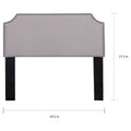 Contemporary Upholstered Fabric Headboard with Nailhead Trim for Full/Queen Beds