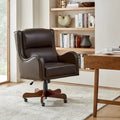 HULALA HOME Pete Adjustable Height Faux Leather Swivel Executive Chair with Tilt Mechanism