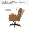 HULALA HOME Pete Adjustable Height Faux Leather Swivel Executive Chair with Tilt Mechanism