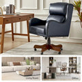 HULALA HOME Pete Adjustable Height Faux Leather Swivel Executive Chair with Tilt Mechanism