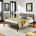Aabira Low Profile Metal Platform Bed with Wooden Finish Panels by iNSPIRE Q Classic