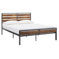 Aabira Low Profile Metal Platform Bed with Wooden Finish Panels by iNSPIRE Q Classic