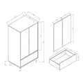 Denhour Mid-Century Modern Distressed Grey 1-Drawer Wardrobe Armoire