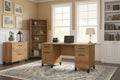 60-Inch Office Desk with Cabinet and 5-Shelf Bookcase