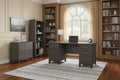 60-Inch Office Desk with Cabinet and 5-Shelf Bookcase