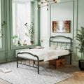 Sturdy 18-Inch High Steel Tube Iron Bed with Double Wave Headboard and Footboard
