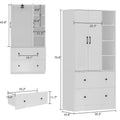 Space-Saving Scalable Hanging Rod Wardrobe Closet with Mirror