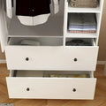 Modern Wardrobe Armoire with Mirror Door Drawers and Shelves