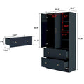 Space-Saving Scalable Hanging Rod Wardrobe Closet with Mirror
