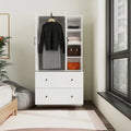 Modern Wardrobe Armoire with Mirror Door Drawers and Shelves