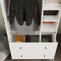 Modern Wardrobe Armoire with Mirror Door Drawers and Shelves